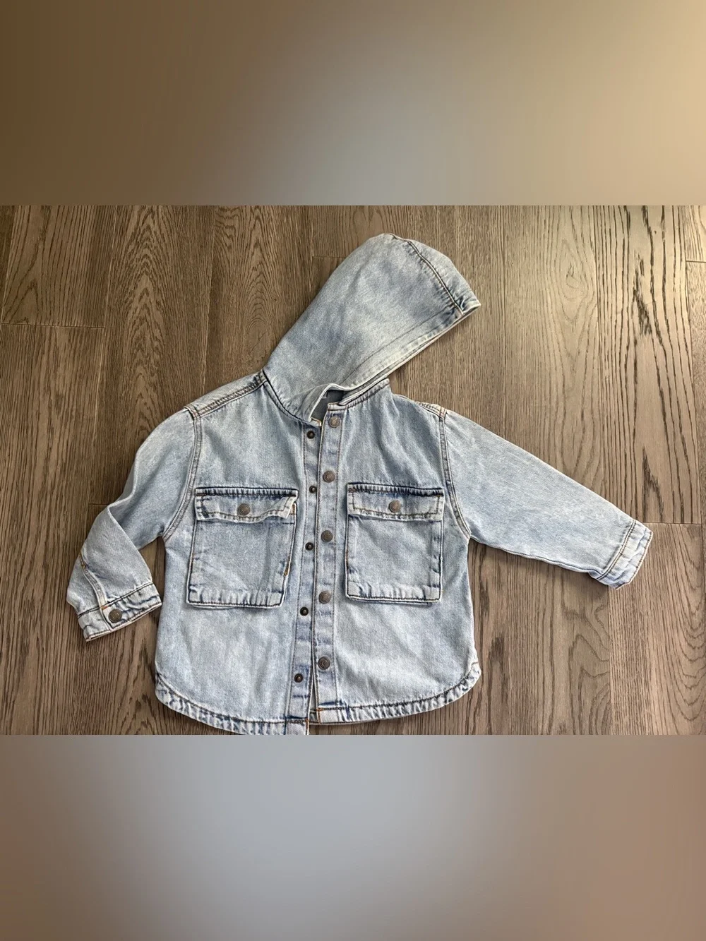 ZARA Light Wash Denim Hooded Jacket for Kids